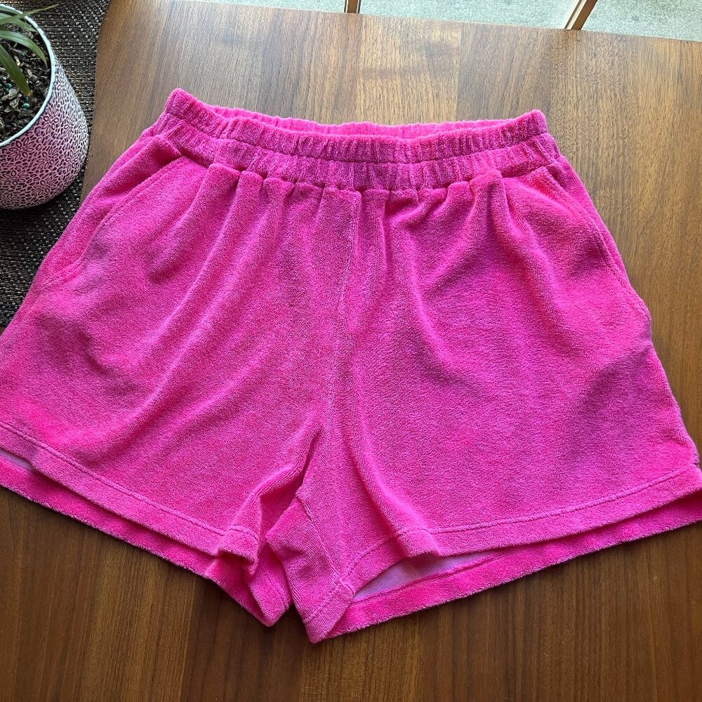 Monrow Pink Terry Cloth Shorts